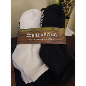Billabong Unisex Low-cut Ankle Socks Size XL Black 8 Pairs Honeycomb